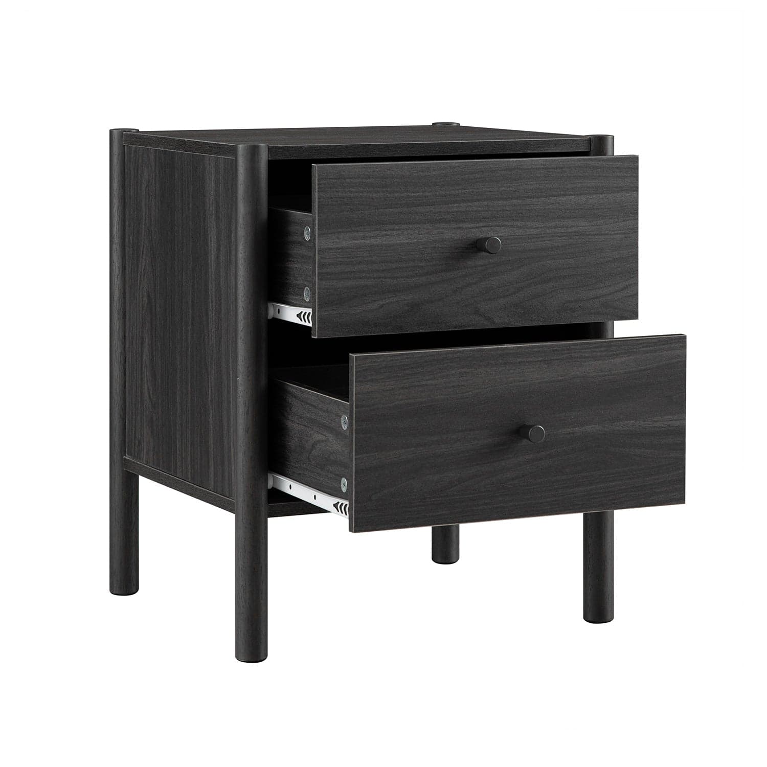 Linden 2-Drawer Bedside Table, Ebony
