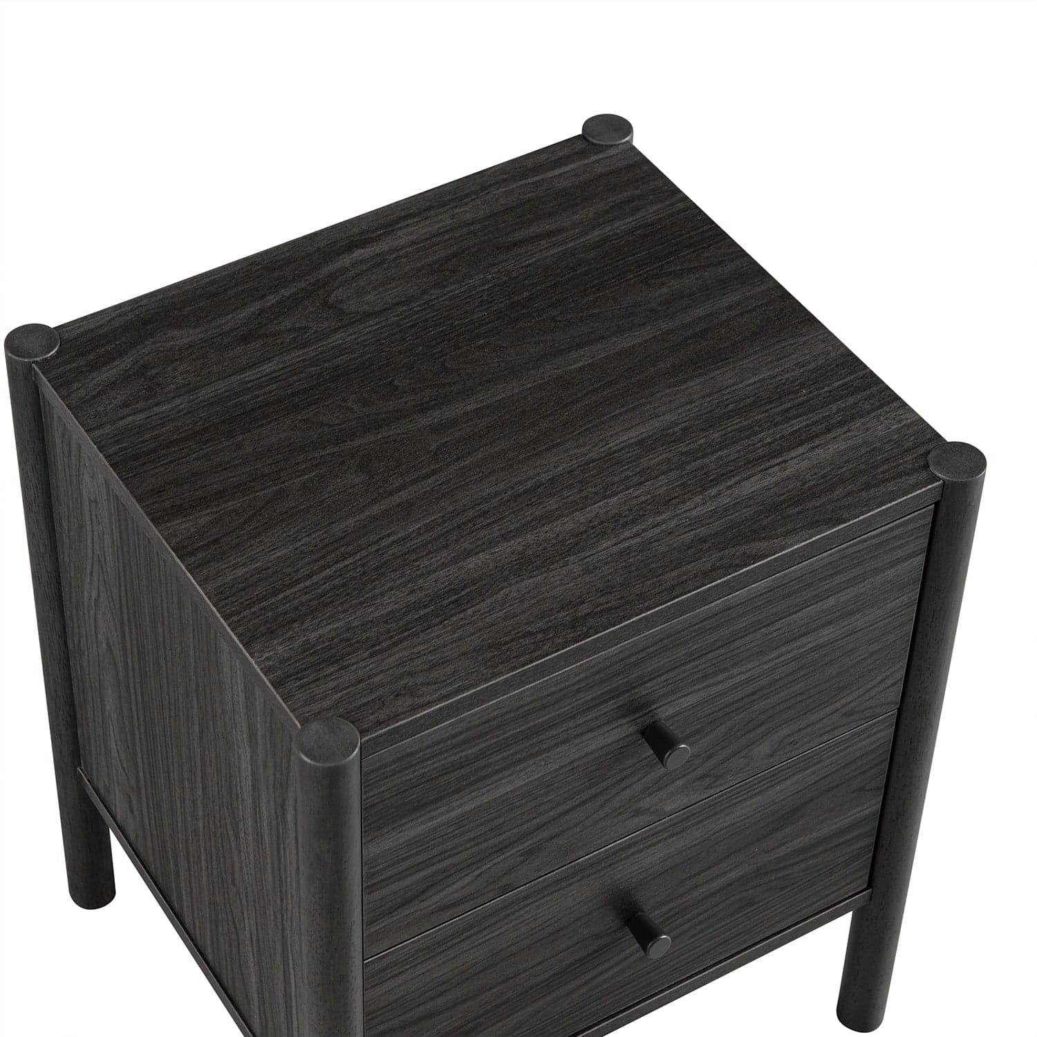 Linden 2-Drawer Bedside Table, Ebony