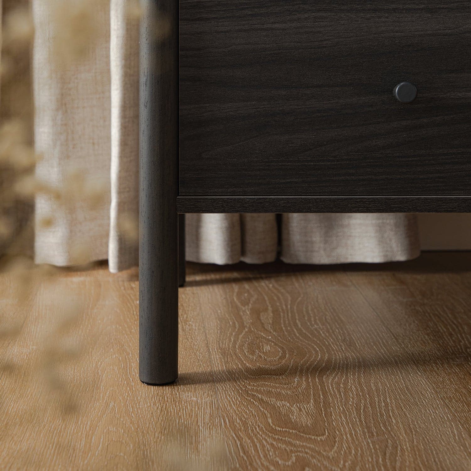 Linden 2-Drawer Bedside Table, Ebony